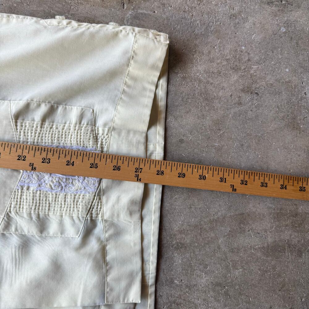 Vintage 1970s Guayabera Embroidered 4-Pocket Short Sleeve Shirt Mens Size Large - Picture 9 of 10